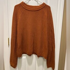 Quince Organic Cotton Fisherman Crew Sweater - Ginger - Size XL EUC
